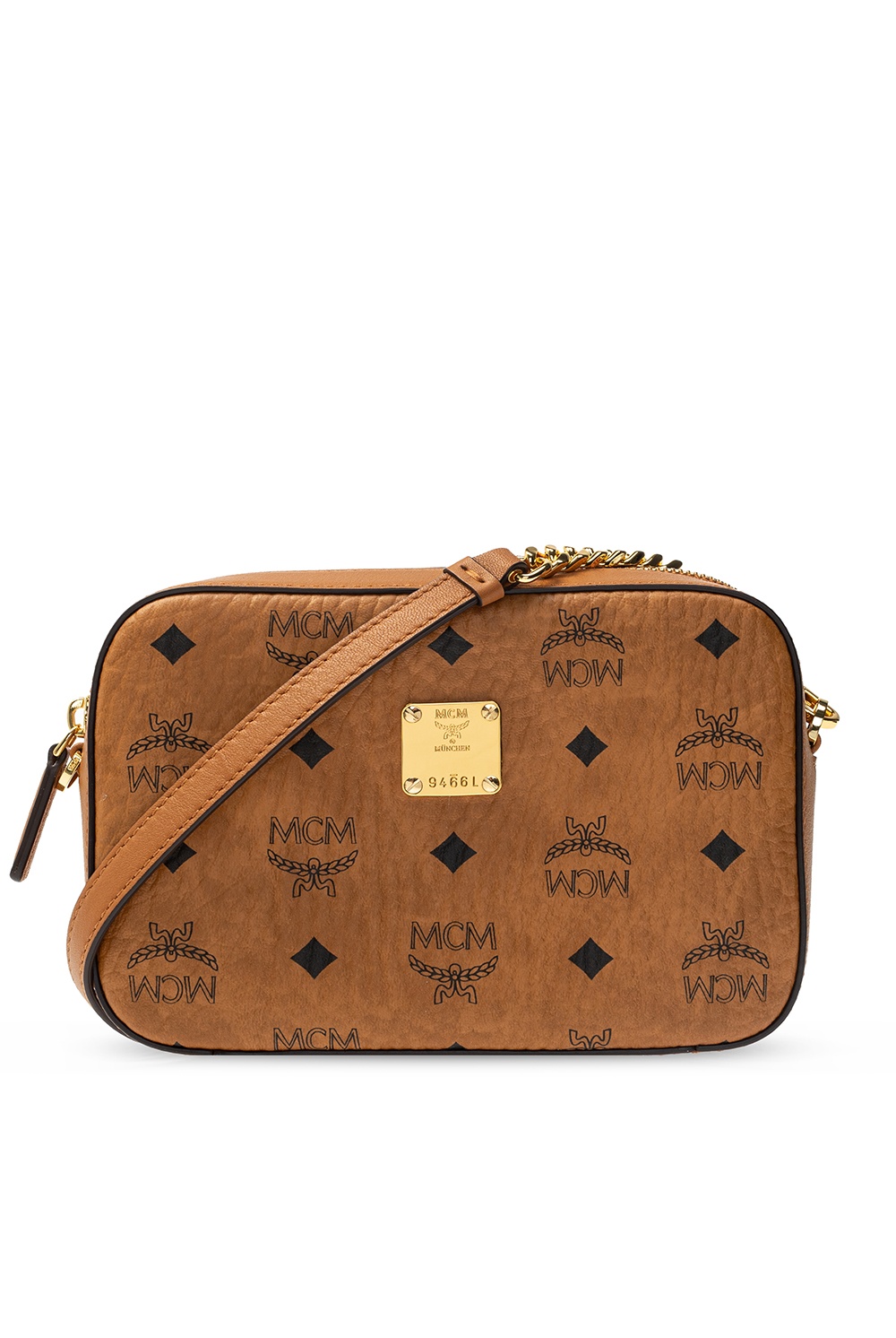 Mcm visetos original discount slg crossbody bag cognac